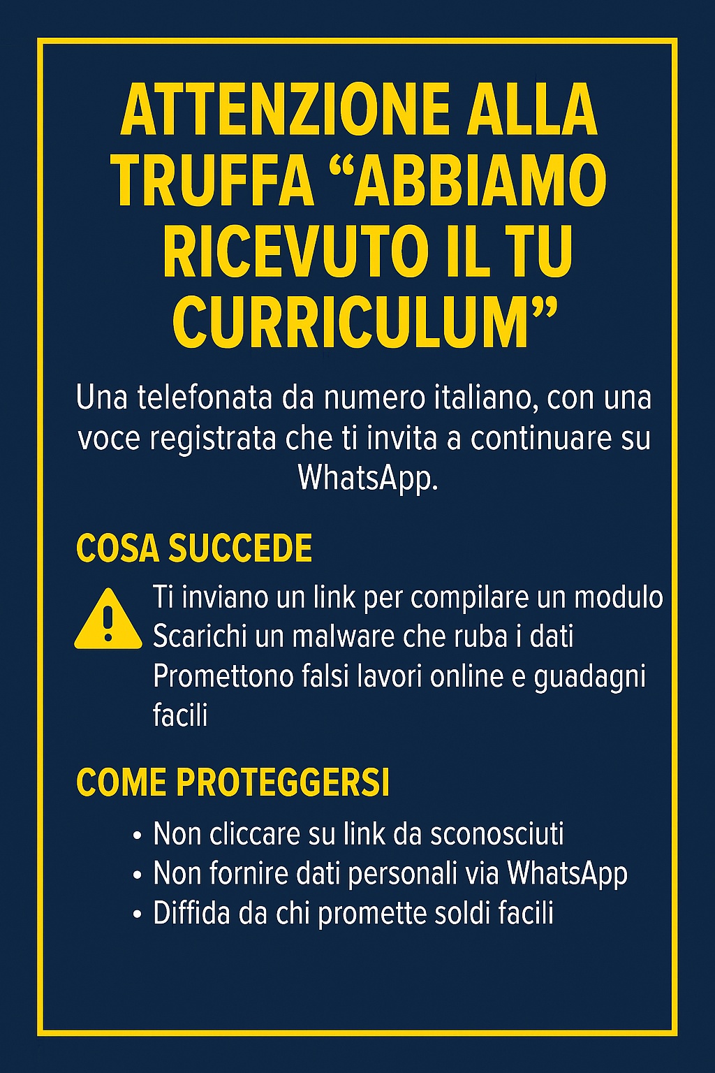 “Abbiamo ricevuto il tuo curriculum”: attenzione alla nuova truffa su WhatsApp